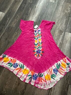 Private Label Hot Pink High-Low Floral Dress